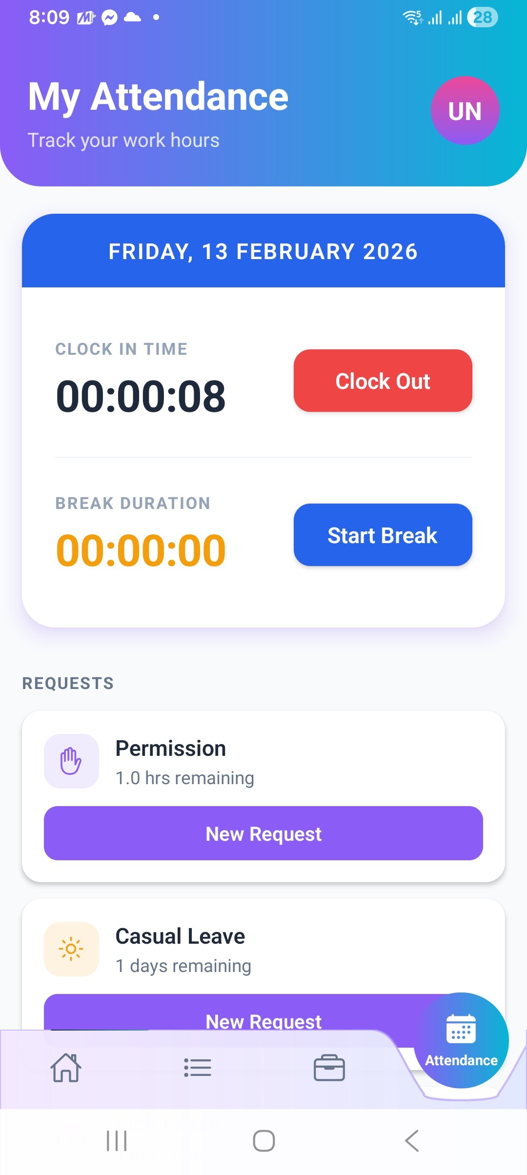 Attendance clock in - EMP Business app screenshot 3 of 9